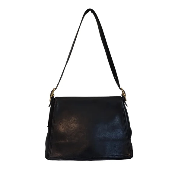 Coach | Bags | Vintage Coach Black Leather Studio Flap
